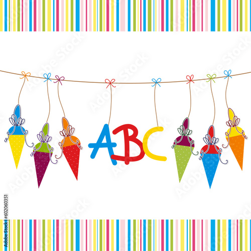 Bunte Schultüten zur Einschulung