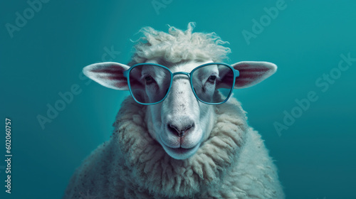 Ewe-nique Vision: A Sheep Rocking Glasses. Generative AI © Sascha
