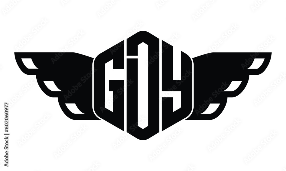 GDY three-letter butterfly iconic logo design vector template | polygon logo | monogram logo | abstract logo | wordmark logo | letter mark logo | business logo | typography logo | flat logo | symbol - obrazy, fototapety, plakaty 