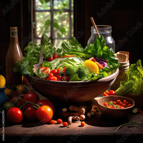 salad bowl on table