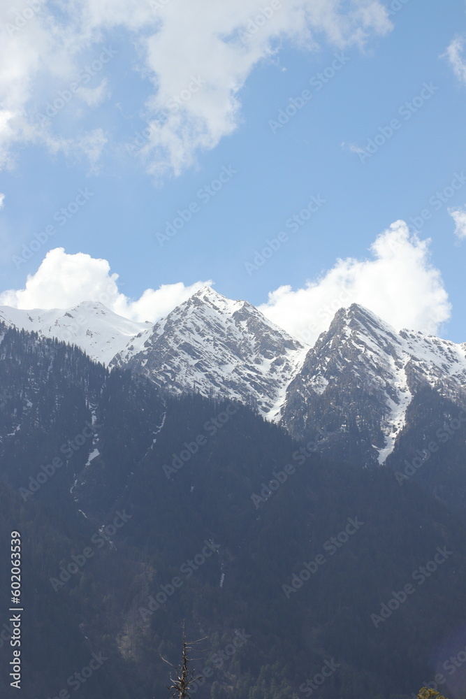 mountains in the snow, kashmir