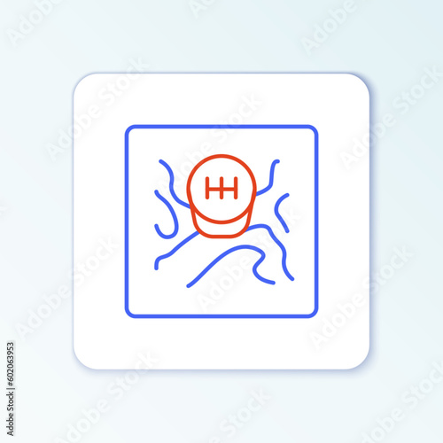 Line Gear shifter icon isolated on white background. Transmission icon. Colorful outline concept. Vector