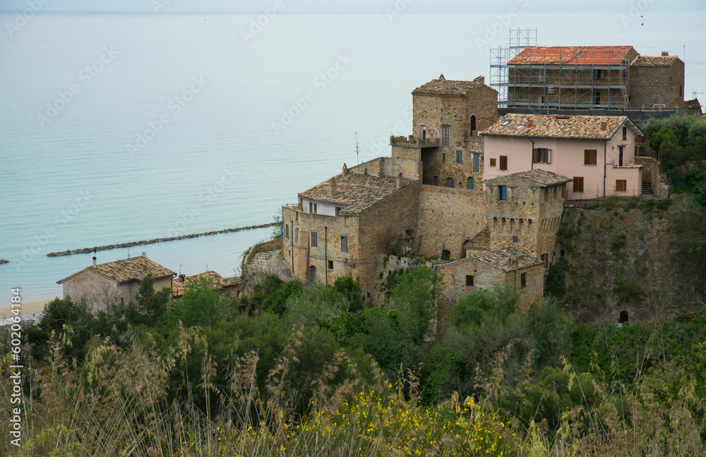 Panoramic view of Grottammare, an italian village on the Adriatc sea, Marche region, Italy