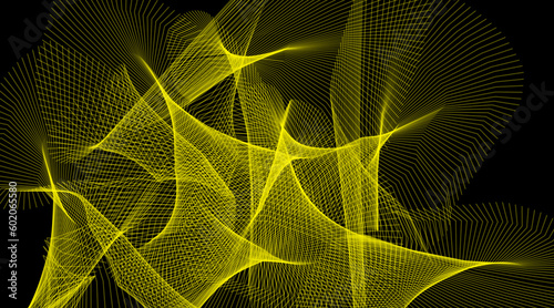 abstract black background ad golden yellow lines