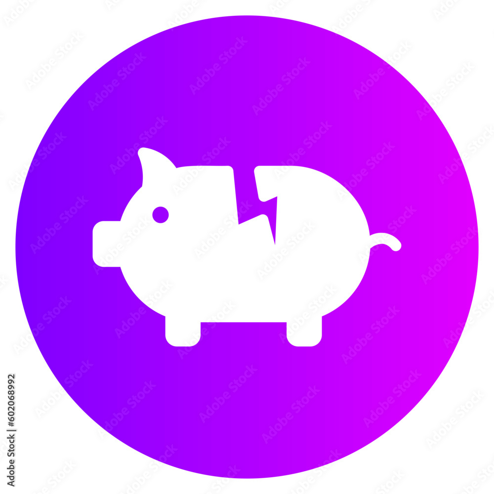 piggy bank gradient icon piggy bank gradient icon