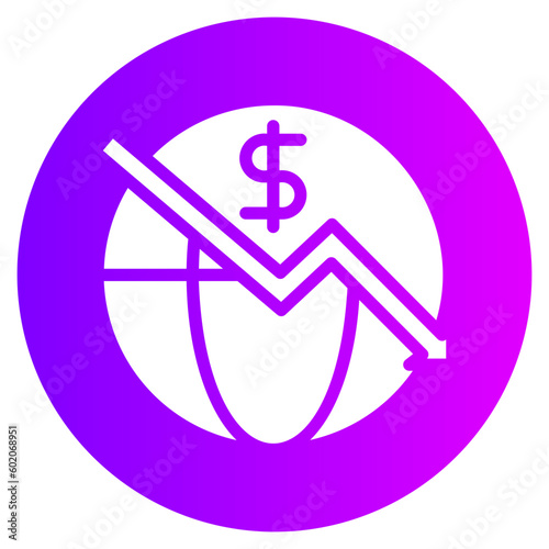 economic crisis gradient icon
