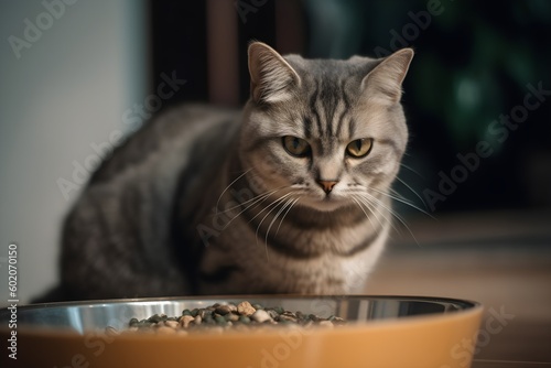 "Cat Eating Dry Food"