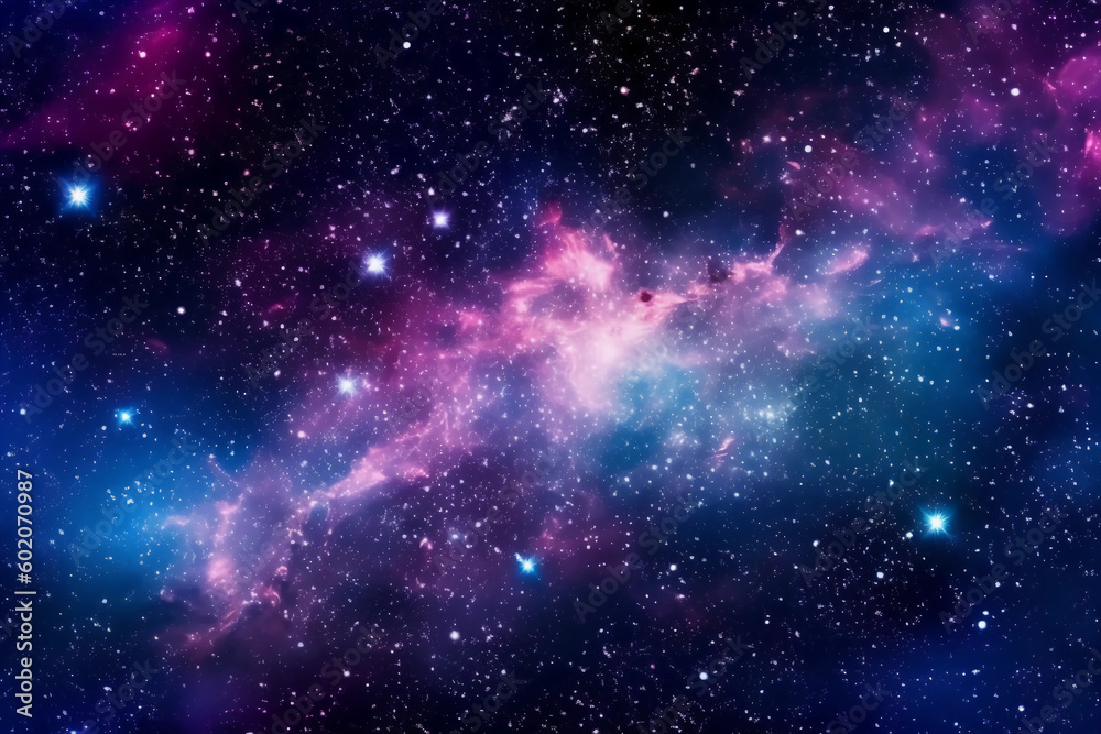 stars in a galaxy space in the style of violet and azure, lots of Shiny stars, Generative AI
