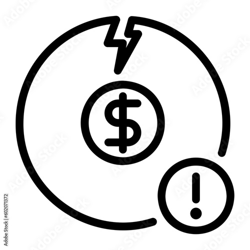 financial ris line icon
