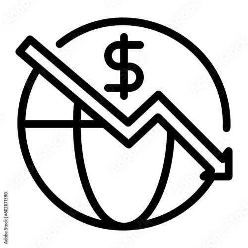 economic crisis line icon