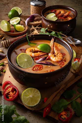 Asian soup with shrimps