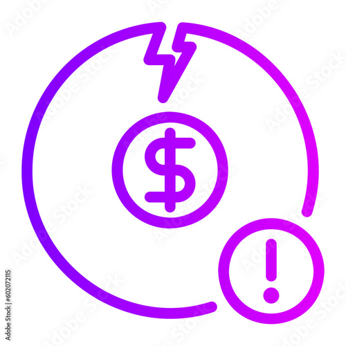 financial ris gradient icon