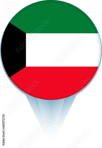 Free Download Map pointer with flag of Kuwait. - GFXLoad