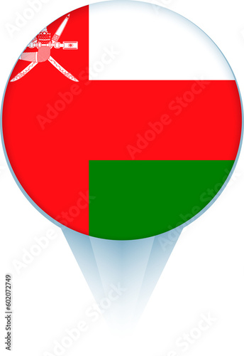 Map pointer with flag of Oman. Free Download Map pointer with flag of Oman. - GFXLoad