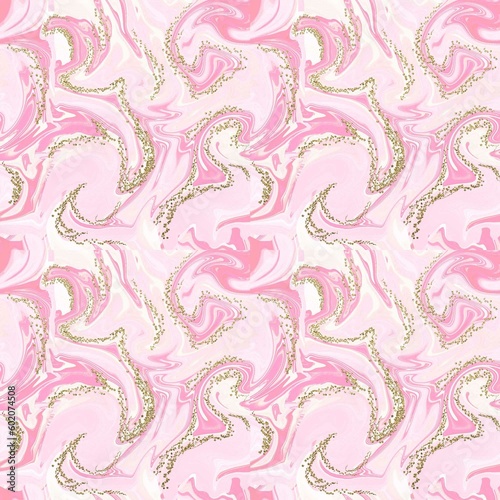 MARBLE TEXTURE SEAMLESS PATTERN MARBLE EFFECT PINK AND WHITE MARBLE WITH GOLD ACCENTS 