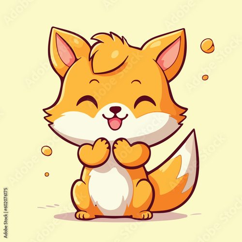 cute fox cartoon characters vector illustration eps 10