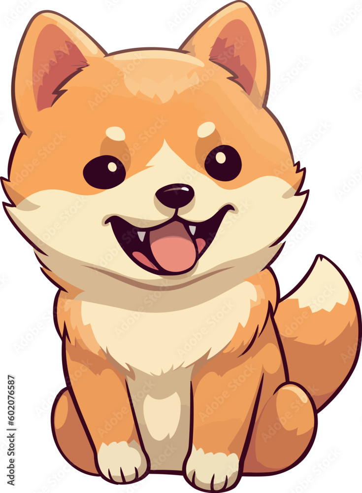 vector hand drawn kawaii shiba inu dog illustrations vector hand drawn kawaii shiba inu dog illustrations