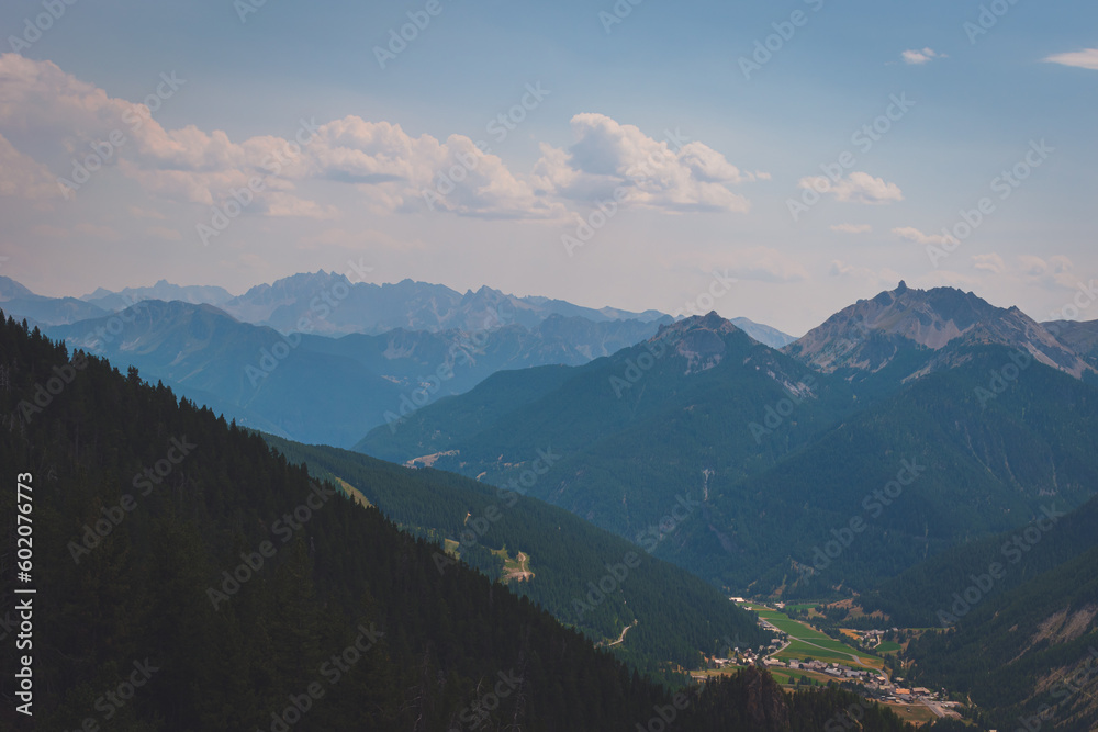 A picturesque landscape of Alps in the Queyras valley (Hautes-Alpes, France)