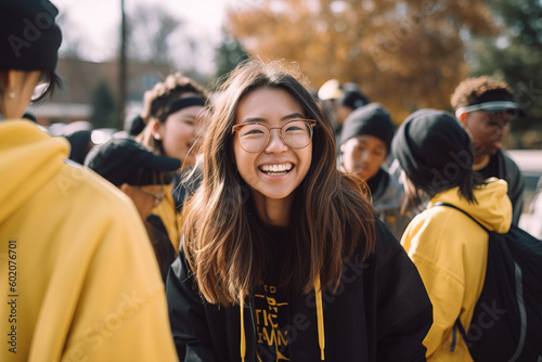  The girl boss is seen engaging with her team and volunteers at a charitable event, exuding warmth and compassion. Woman power. AI-generated image