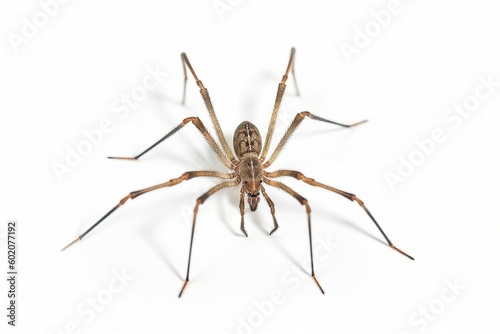 Isolated daddy longlegs spider on white background, Generative AI
