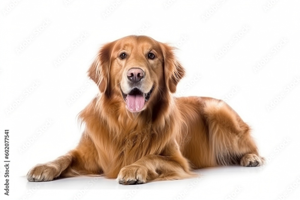 Isolated Labrador Retriever on White Background, Generative AI