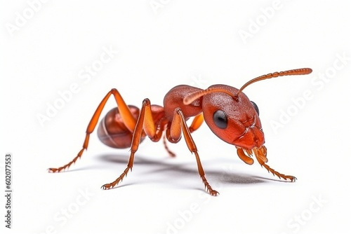 Isolated fire ant on white background, Generative AI © Digital Dreamscape