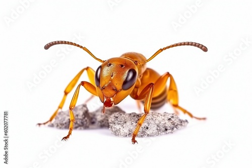 Isolated Honeypot Ant on White Background, Nature Photography, Generative AI