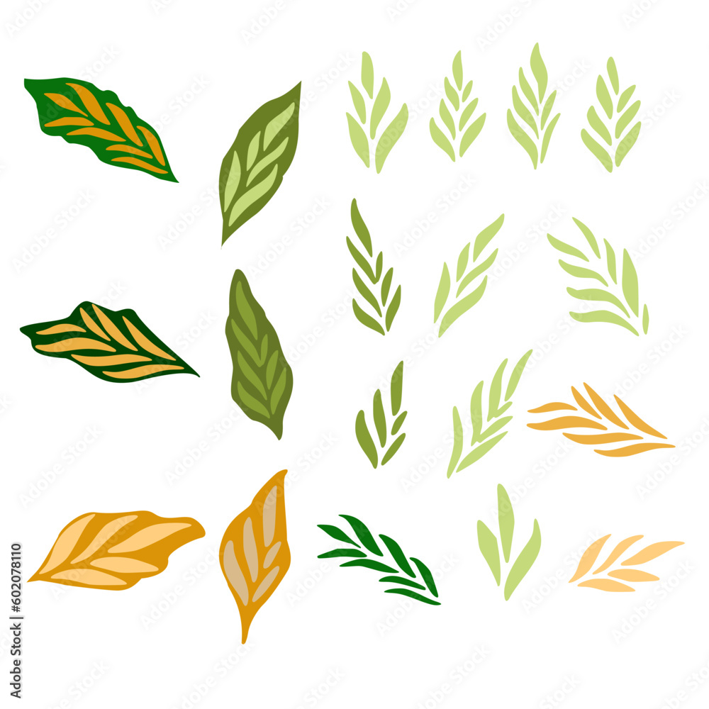  tropical leaves trees. Vector