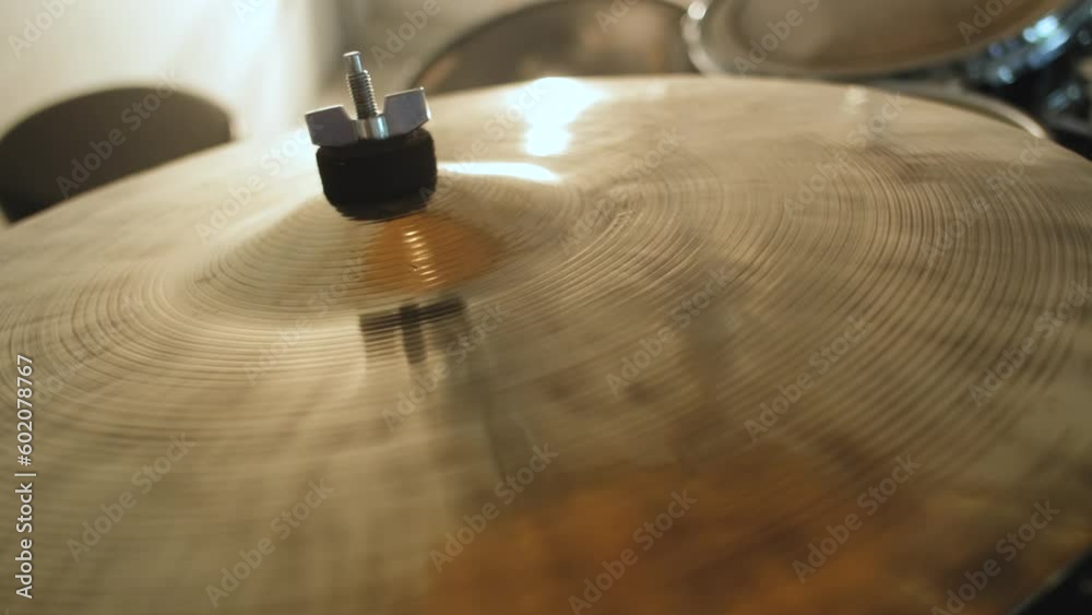 gilded cymbal drum set close-up