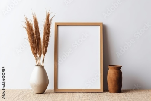 Empty frame in modern minimalism, generative ai