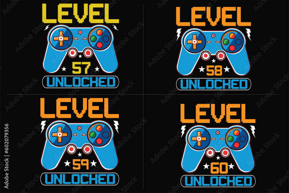  level unlocked gaming  t shirt, gaming quotes t shirt, Gamer t-shirt Design
