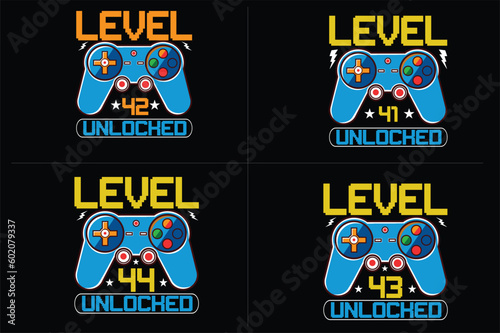 level  unlocked gaming  t shirt, gaming quotes t shirt, Gamer t-shirt Design
