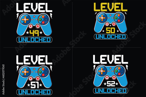  level unlocked gaming t shirt, gaming quotes t shirt, Gamer t-shirt Design