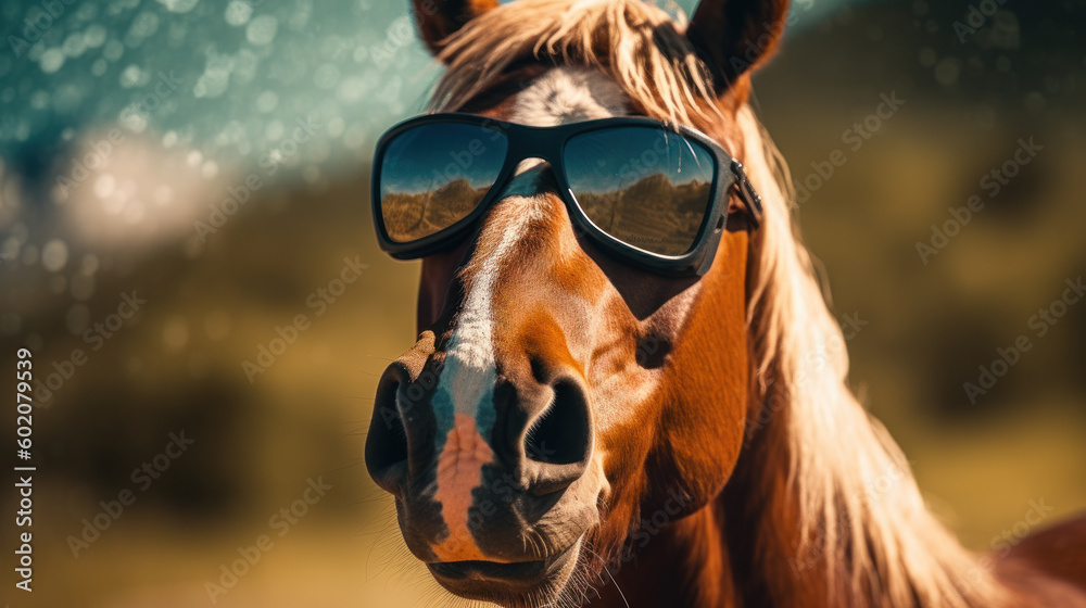 Obraz premium Equine Visionary: A Horse Redefining Style. Generative AI