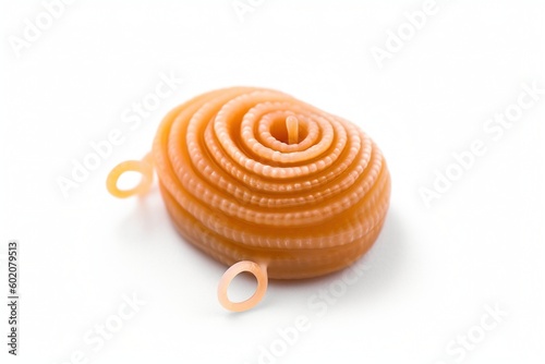 Isolated Tapeworm on White Background, Generative AI