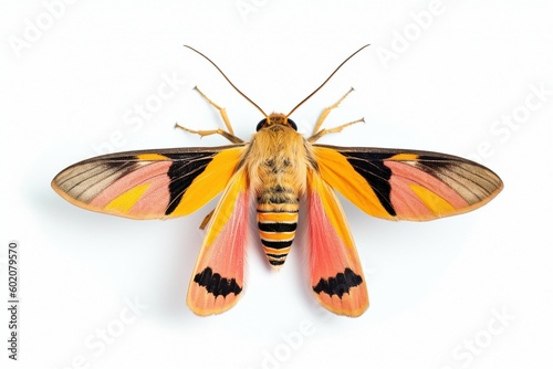 Isolated tiger moth on white background, Generative AI © Digital Dreamscape