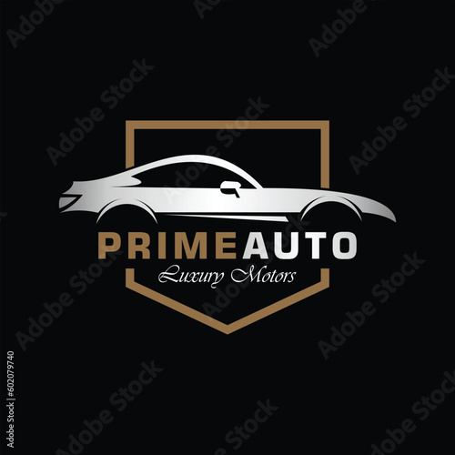 Luxury car logo emblem. Auto sports garage badge