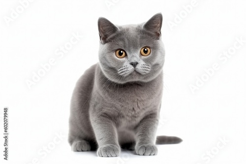 Isolated British Shorthair on White Background, Generative AI