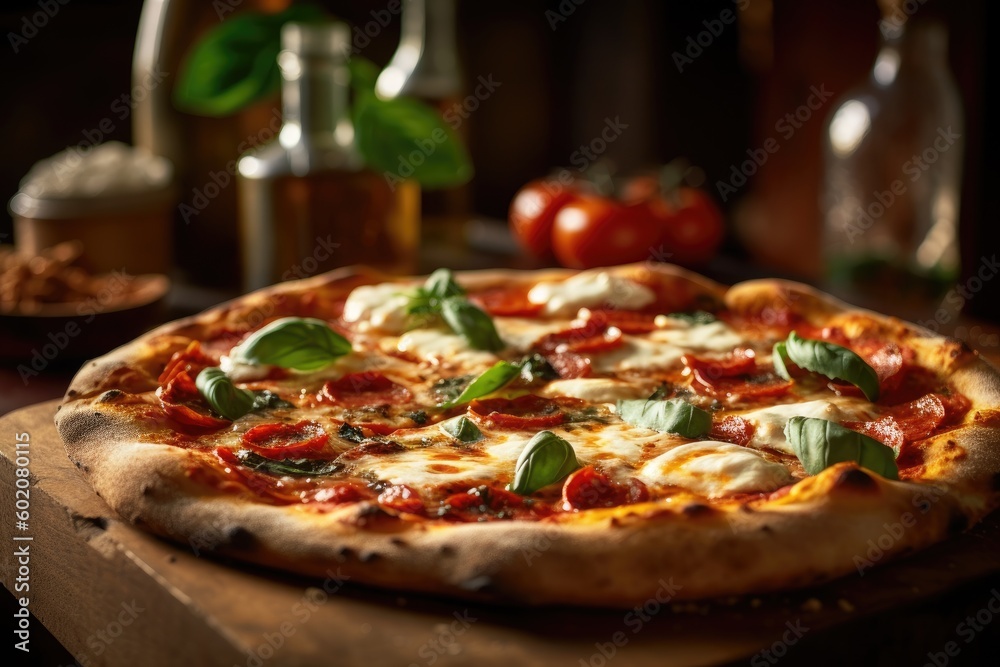 Image of pizza food. Generative AI