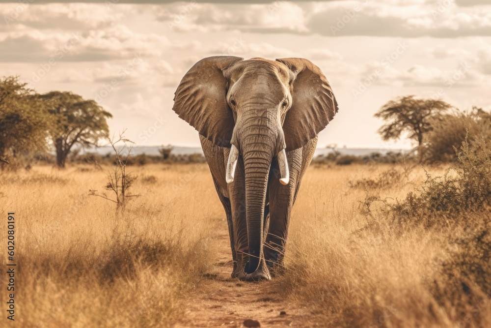 Fototapeta premium Majestic Elephant in the Savannah