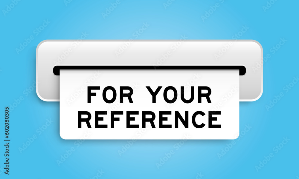 White coupon banner with word for your reference from machine on blue color background White coupon banner with word for your reference from machine on blue color background