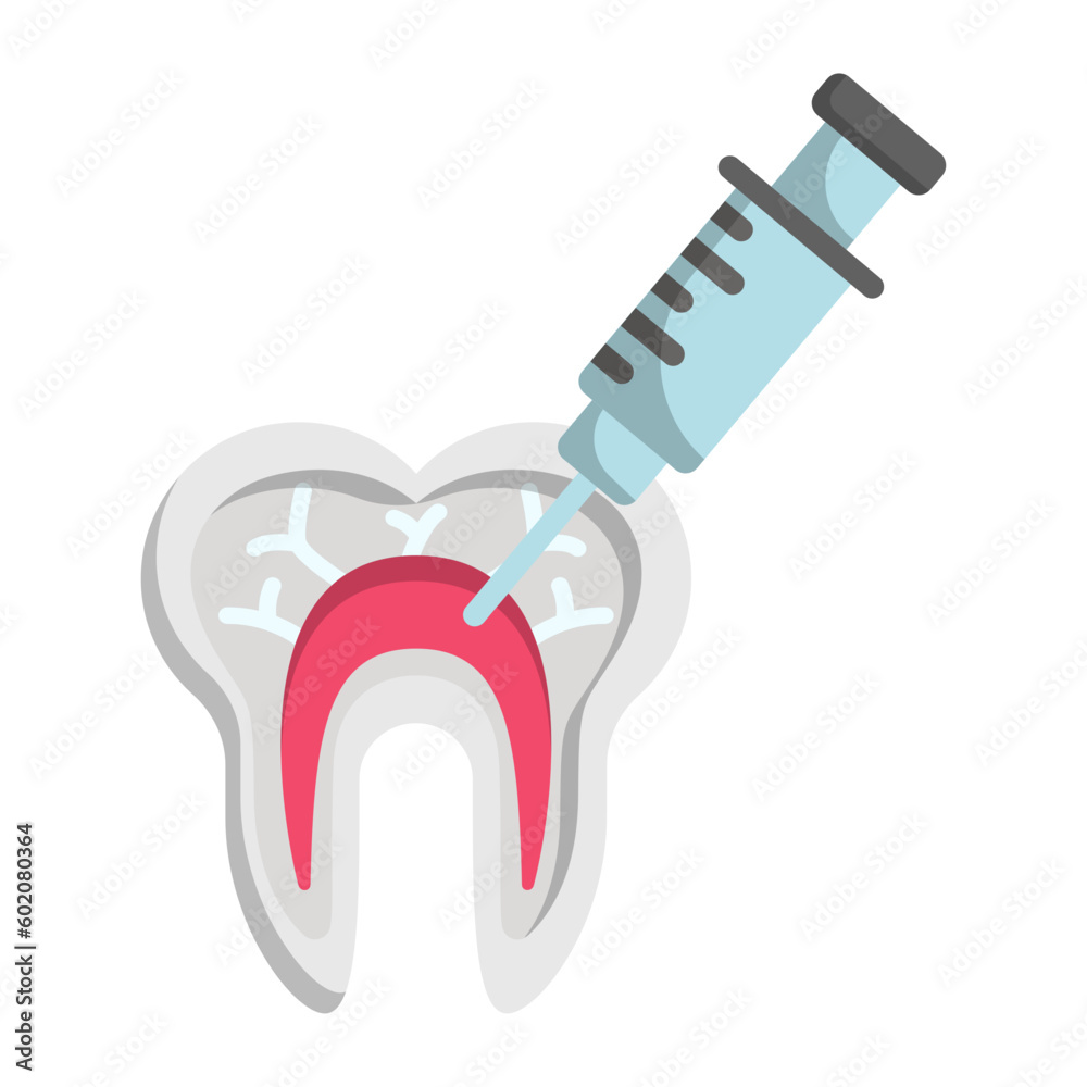 local anesthetic lidocaine vector color icon design, Dentistry symbol