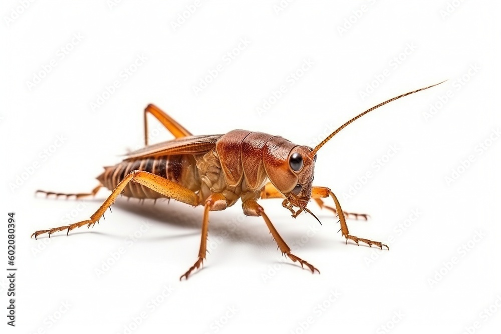 Isolated house cricket on white background, Generative AI Isolated house cricket on white background, Generative AI