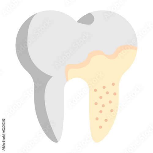 Tartar and Plaque effect tooth vector color icon design, Dentistry symbol, Healthcare sign, Dental instrument stock illustration, Periapical Abscess concept
