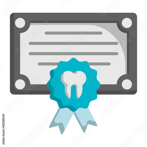 certification dentistry vector color icon design, Dentist symbol, Healthcare sign, Dental instrument stock illustration, Dental School Graduation concept