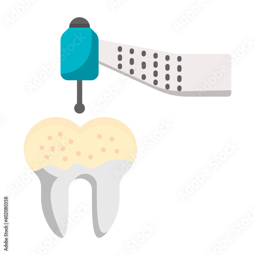 Periradicular surgery vector color icon design, Dentistry symbol, Healthcare sign, Dental instrument stock illustration, Endodontics concept photo