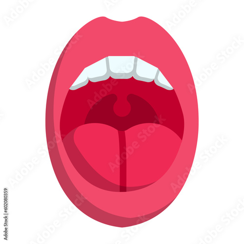 xerostomia or dry mouth vector color icon design, Dentistry symbol, Healthcare sign, Dental instrument stock illustration, Open mouth breathing while sleeping negatively affects teeth concept
