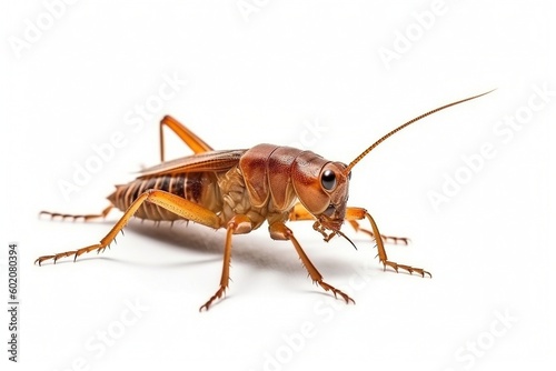 Isolated house cricket on white background, Generative AI © Digital Dreamscape