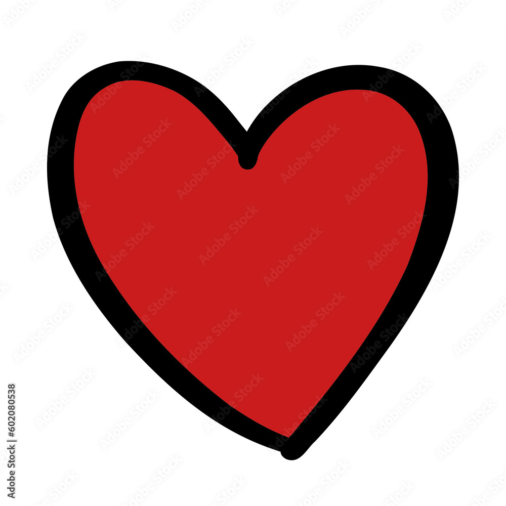 red heart symbol drawing concept