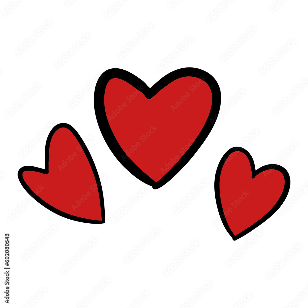 Obraz premium Three red heart love